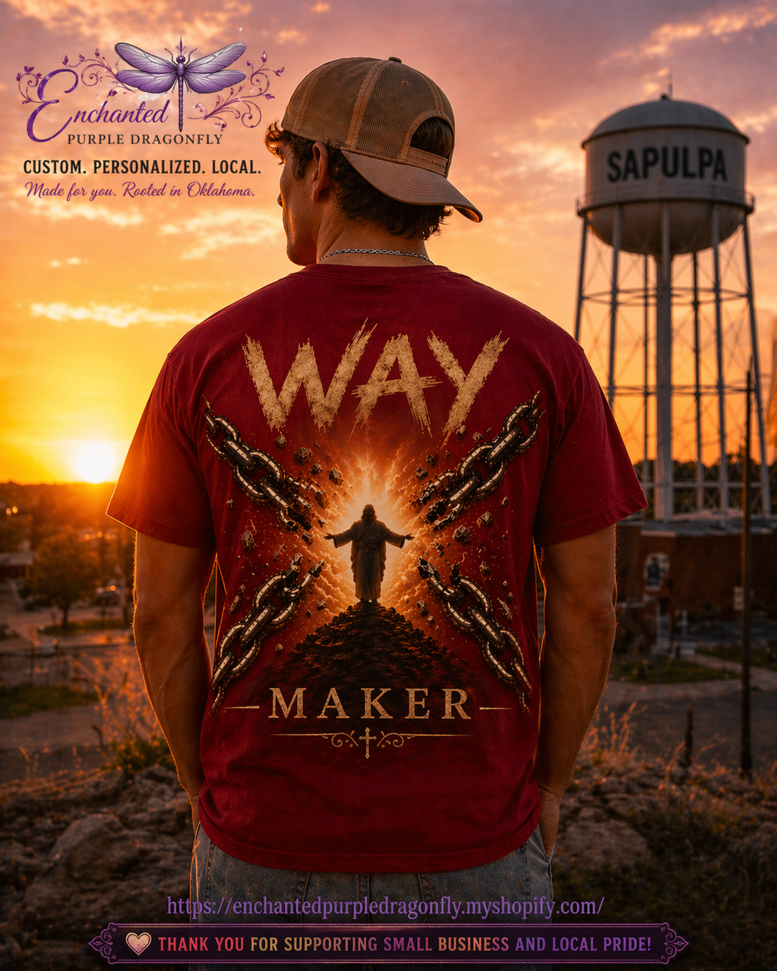✨ WAY MAKER Faith Tee – Bold Christian Graphic Shirt ✨