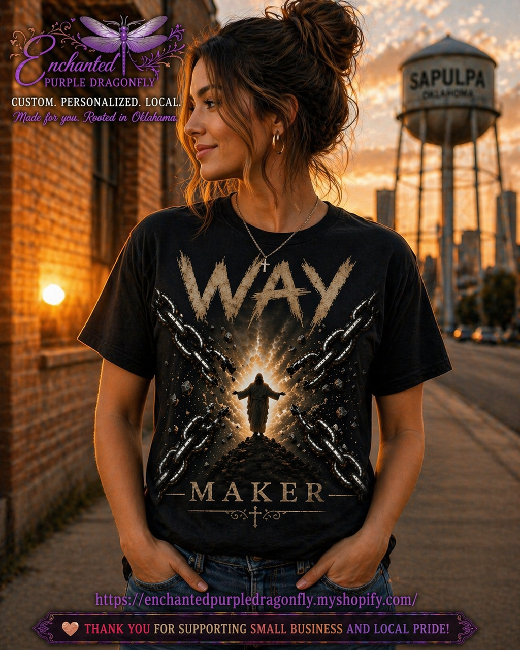 ✨ WAY MAKER Faith Tee – Bold Christian Graphic Shirt ✨