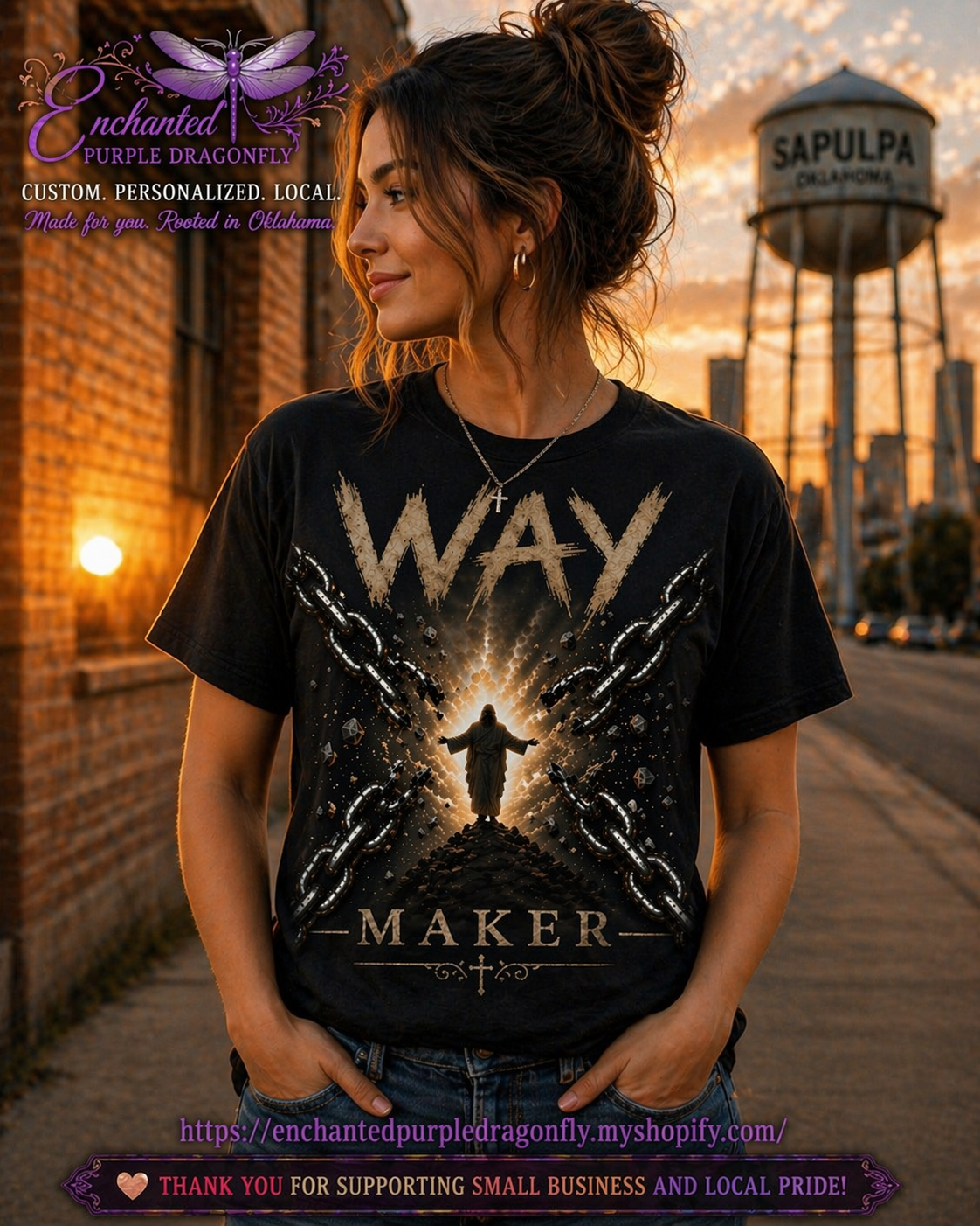 ✨ WAY MAKER Faith Tee – Bold Christian Graphic Shirt ✨