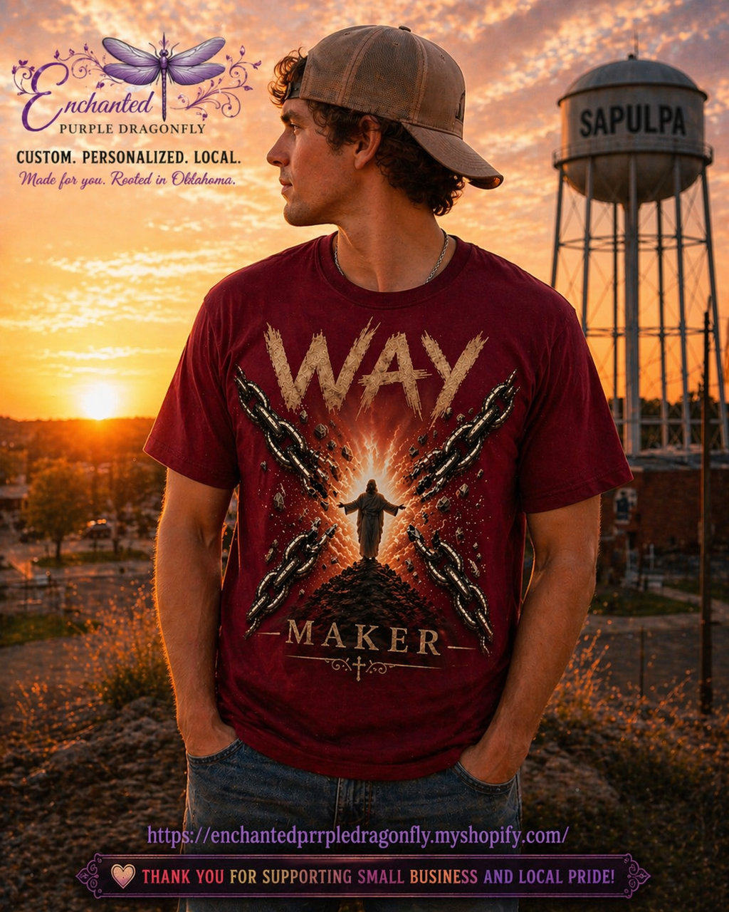 ✨ WAY MAKER Faith Tee – Bold Christian Graphic Shirt ✨