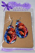 Patriotic Highland Cow Teardrop Earrings 🤎🇺🇸