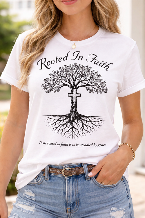Rooted In Faith Christian Shirt – Inspirational Faith Tee
